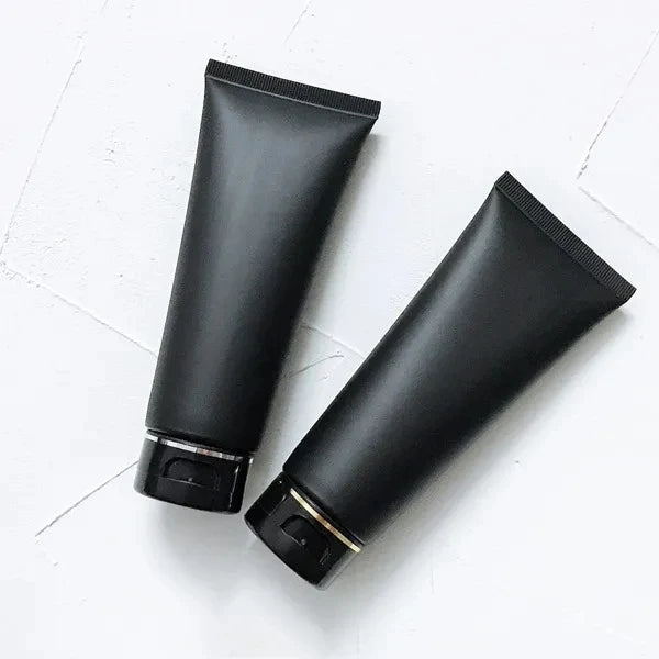 Good Quality 100ml PET Plastic Cosmetic Packaging Black Frost Screw Cap Facial Cleanser Squeeze Tube