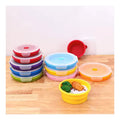 Hot Seller 4PCS(400ml~1200ml)  Round Collapsible Food Storage Container BPA Free Microwaveable Silicone Lunch Box Kids with Lids