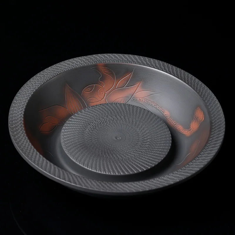 Jianshui Purple Pottery Pot Bearing Ceramic Japanese-style Water Storage Kettle Mat Pottery Purple Sand Tea Tray Tea Table
