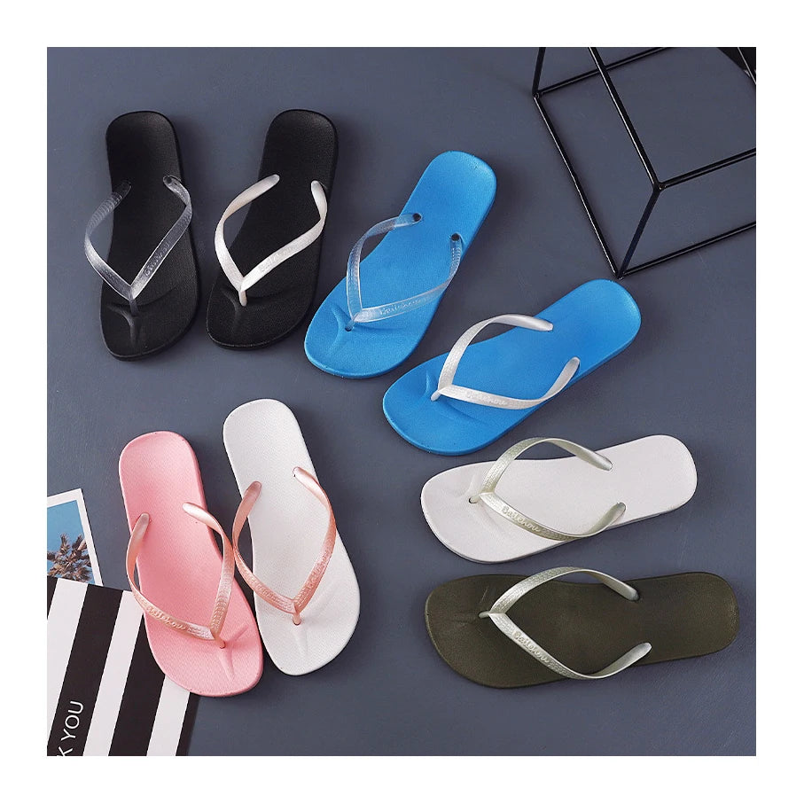 Women's Casual Open Toe Beach Sandals Summer Rubber Flip Flops with Anti-Slip Feature Light Weight for Autumn Season