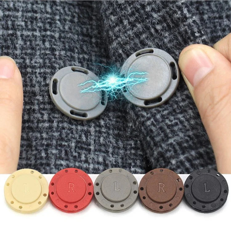 Wholesale 8 Holes 22mm 26mm Round Rectangle Pattern Nylon Plastic Coated Magnetic Sew on Hidden Fasteners Buttons for Clothing