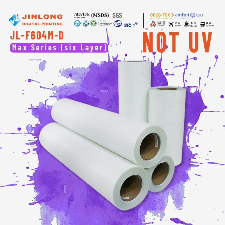 Support Any Size Single Double 100 Meter 75U DTF Film 60cm DTF Heat Transfer Print Film 33 37 40 42 43 45 50cm DTF Film Roll