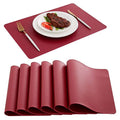 Custom Faux Leather Placemats Table Mats Set Washable Heat Resistant Wipeable Waterproof Place Table Mat