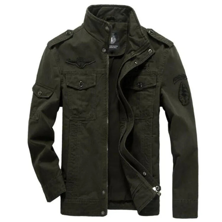 Fashion Style Men Pilot Tactics Jacket Casual Autumn Windproof Warm Soft Jacket With Pocket Loose Bomber Coats