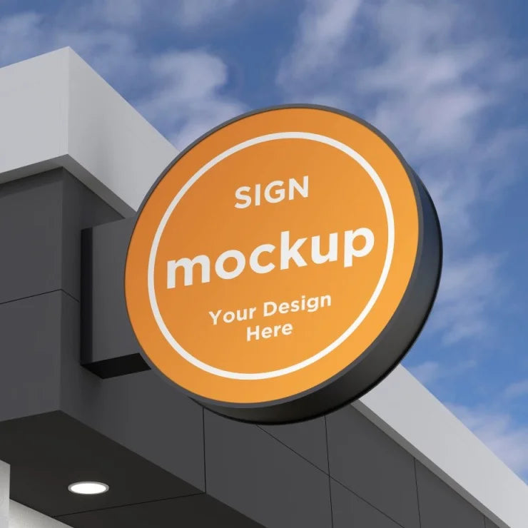 LC Sign LED Round Projecting Sign Outdoor Waterproof Acrylic Light Box Metal Frame Double Sided Illuminated Sign