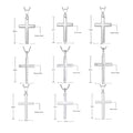 925 Sterling Silver Jesus Christ Religion Simple Design Glossy Christian Cross Charm Pendant Necklace Women Men Classic YH