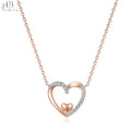 Elegant 18K Rose Gold Real Natural Diamond Necklace for Women New Arrival Love Heart Design Jewelry