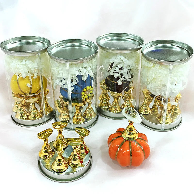 New Pumpkin-Shaped Magnetic Nail Practice Training Display Stand Strong Stand for False Nail Tips Practice Nail Supplies