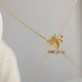 Cute Animal Bee Dainty Jewelry Stainless Steel Opal Stone Pendant Necklace Jewelry