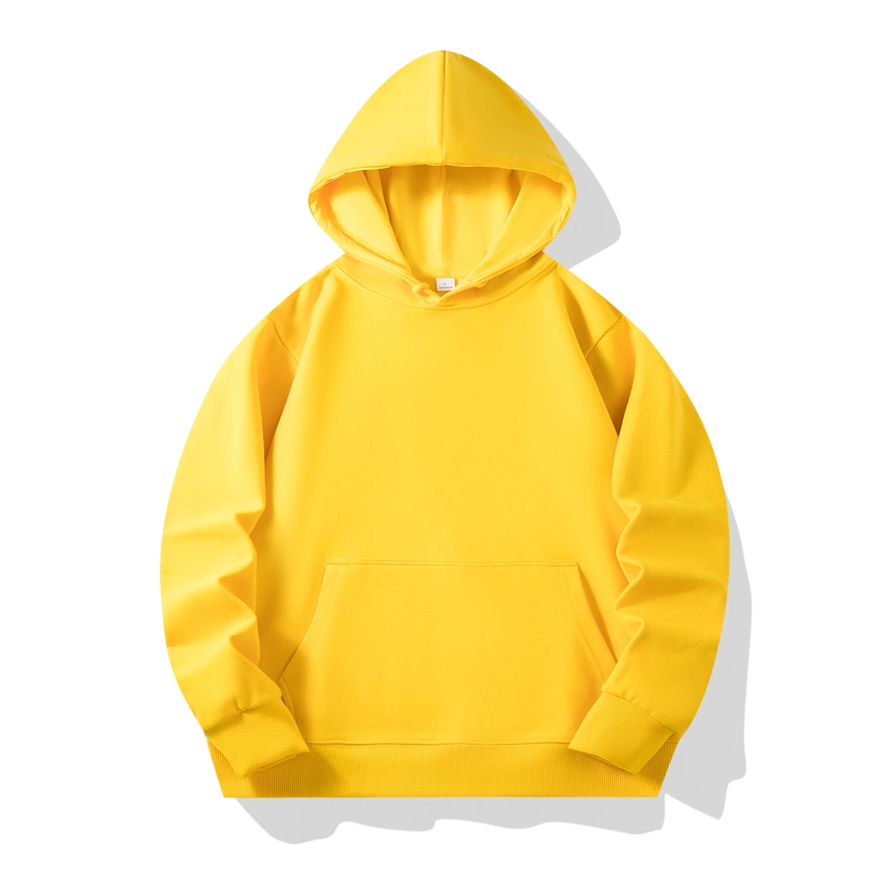 Men's Heavyweight 350Gsm Cotton Oversized Hoodie O-Neck Solid Powder Puff Print Custom Logo Silk Screen Printing for Winter