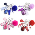 6/7/8/9 Pcs Self Defense Keychains Whole Sale Bulk Supplies Alarm Key Chain for Women Set Keychain Self Defense Keychain