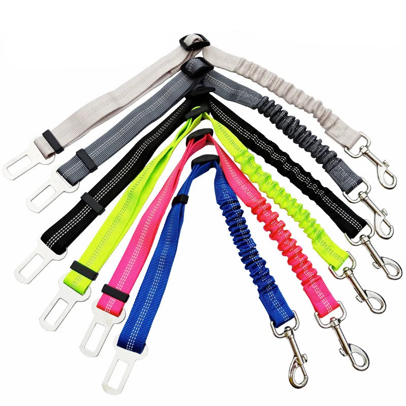 In Stock Ready to Ship Custom Adjustable Safety Reflective Solid Nylon Eco-Friendly Dog Leash Pet Car Seat Belt