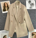 Wholesale Fashion Women Coats Designer Casual Long-sleeved Loose Blazer Double Button Suit