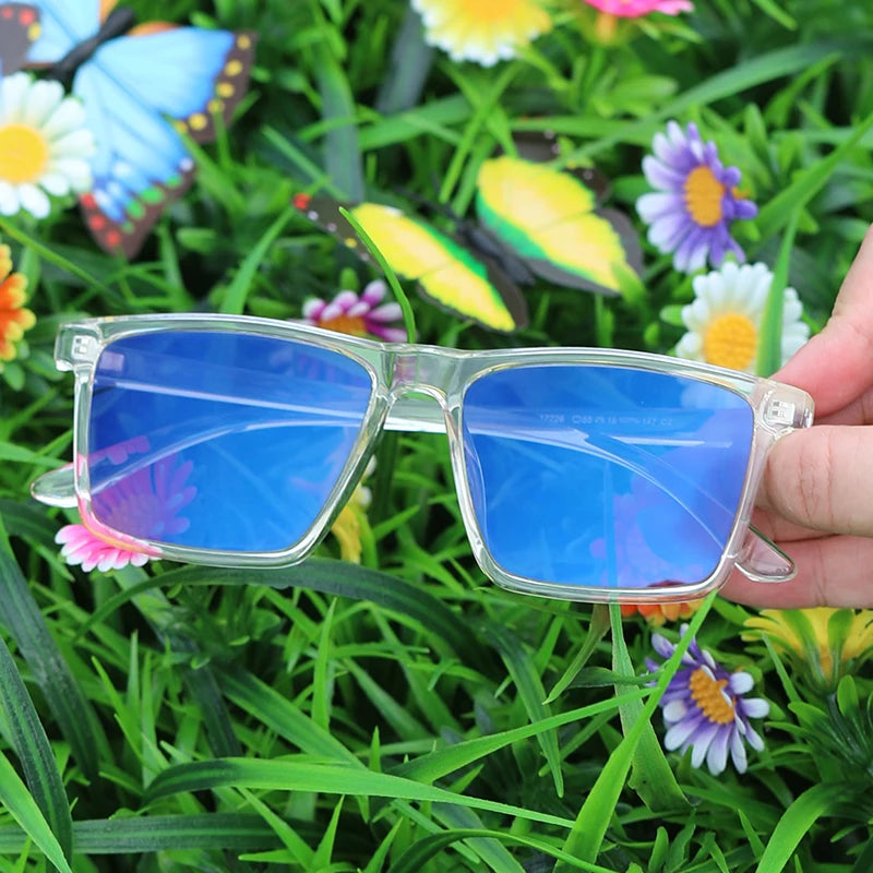 Wholesale Women's Rectangle Anti-Radiation Eyeglasses Solid Anti-Blue Light Blocking Photochromic Glasses for Computer Gaming