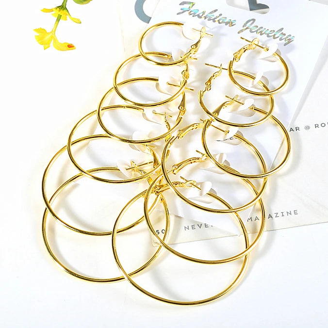 2026 New Arrival Girlfriend Holiday Gift Jewelry Gold Silver Rose Gold Earrings Elegant Hoop Earrings Set Gifts for Women