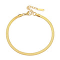 Chihang Simple 316L Stainless Steel 14K Gold Plated 4MM Wide Snake Chain Anklet Bracelet 20CM Length Unisex Gift Jewelry Third