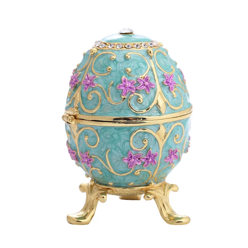 Luxury Exquisite Egg European Jewelry Box Dripping Oil Metal Crafts