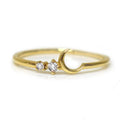 Moon and Star Finger Ring 925 Sterling Silver Jewelry Costume Rings for Girls Delicate Jewels