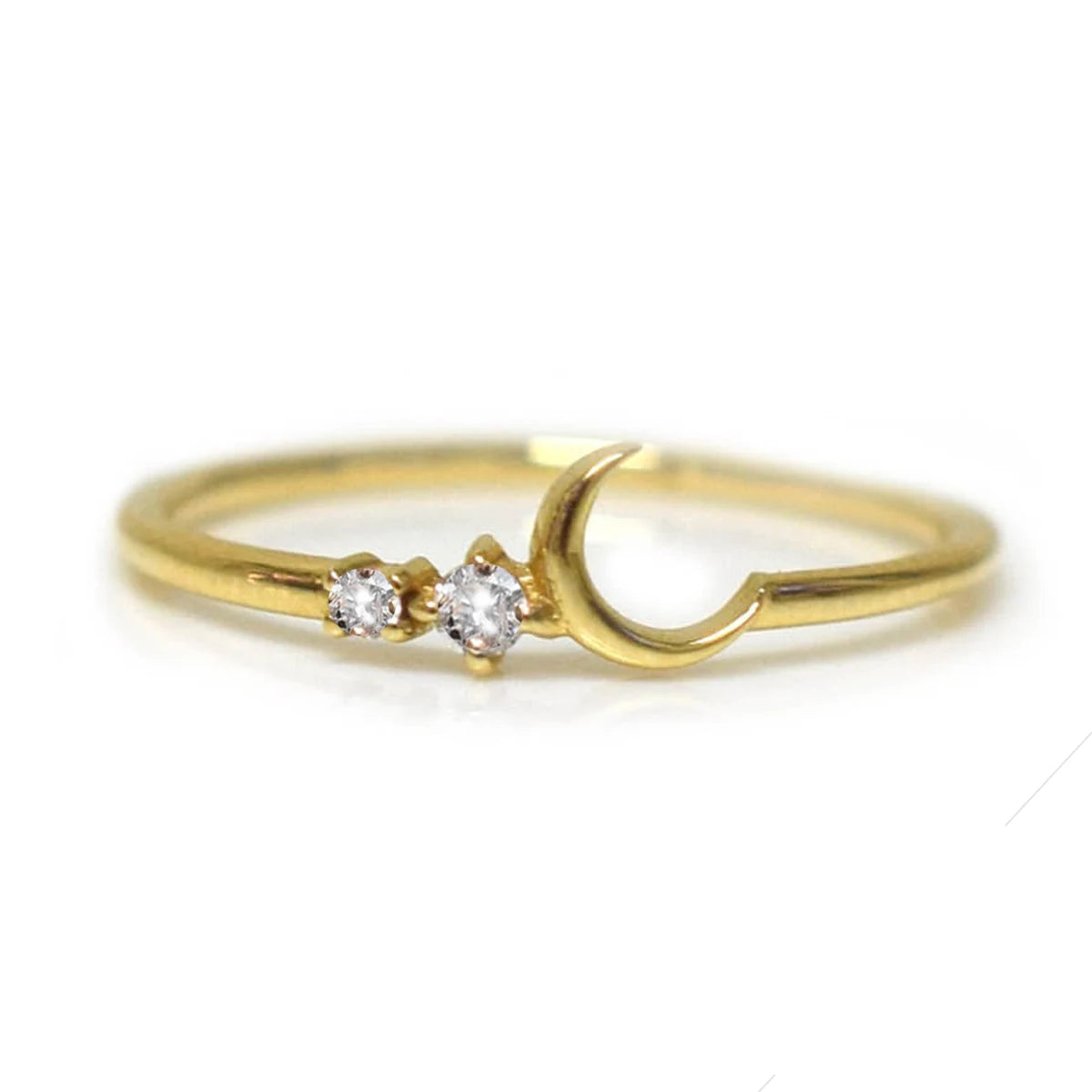 Moon and Star Finger Ring 925 Sterling Silver Jewelry Costume Rings for Girls Delicate Jewels