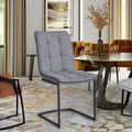 Modern Design Chromed Bow Metal Legs Dining Chair Durable Synthetic Leather for Restaurant Kitchen Home Furniture Apartment Use