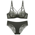Women's Underwear Plus Size Lingerie Pantie and Bra Sets Plus Size Bra & Brief Sets Transparent Mesh Mature Women's Underwear
