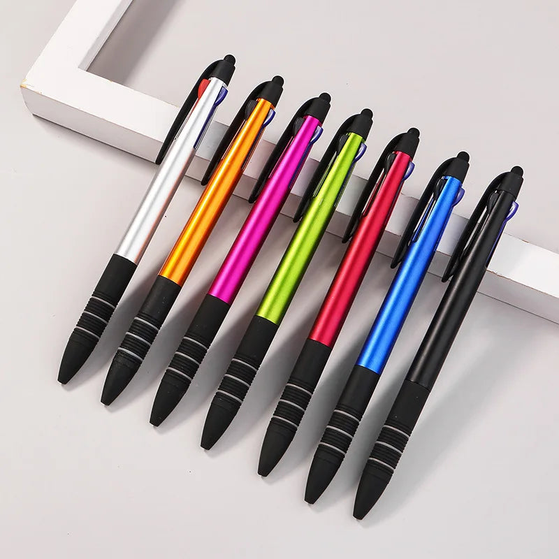 Wholesale Multi-color Capacitive Ballpoint Pen Multi-purpose Touch Screen Three Color Handwriting Capacitive Plastic Pen