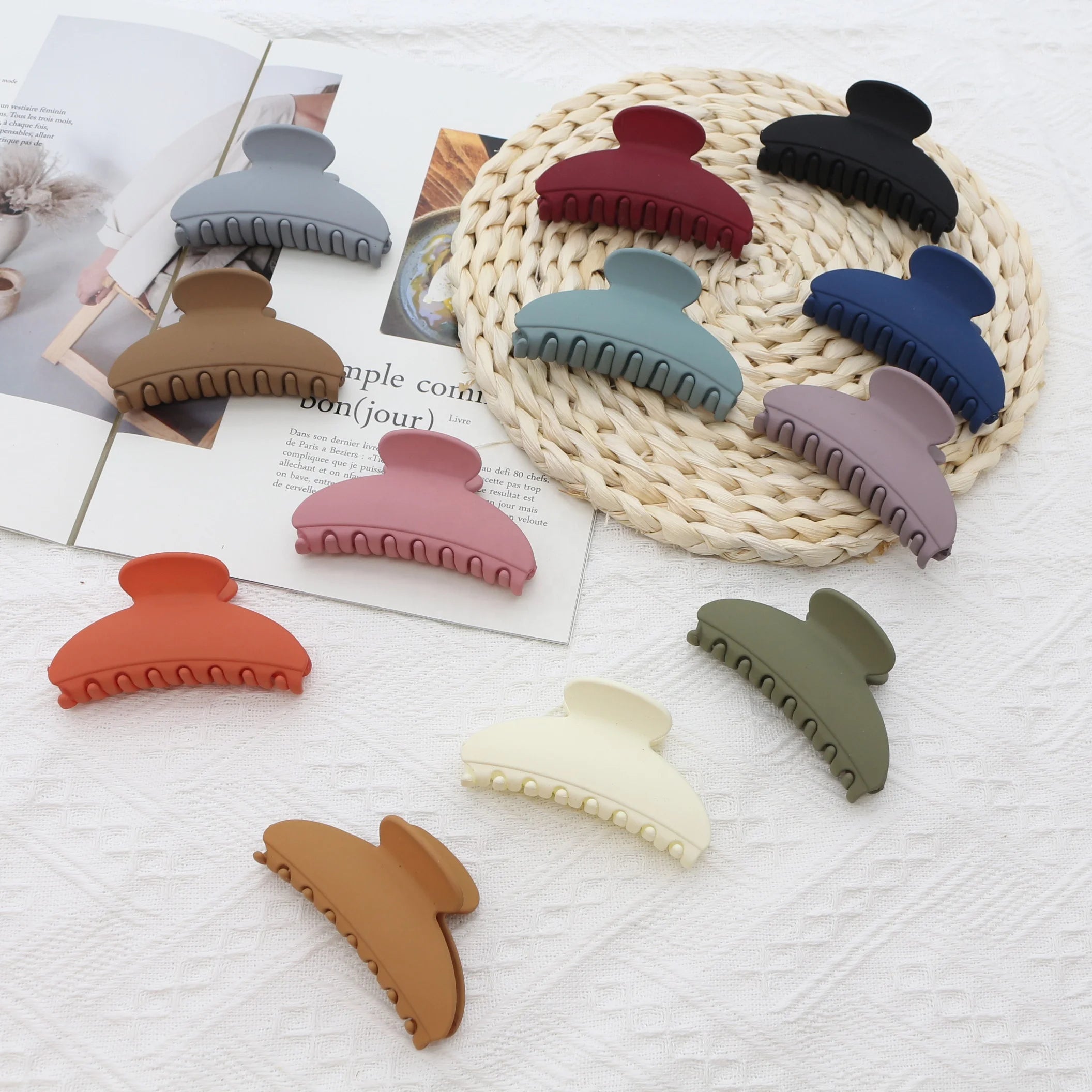 New Arrival Women's Hair Clamp Accessories Simple Solid Matt Plastic Hair Claw Clips