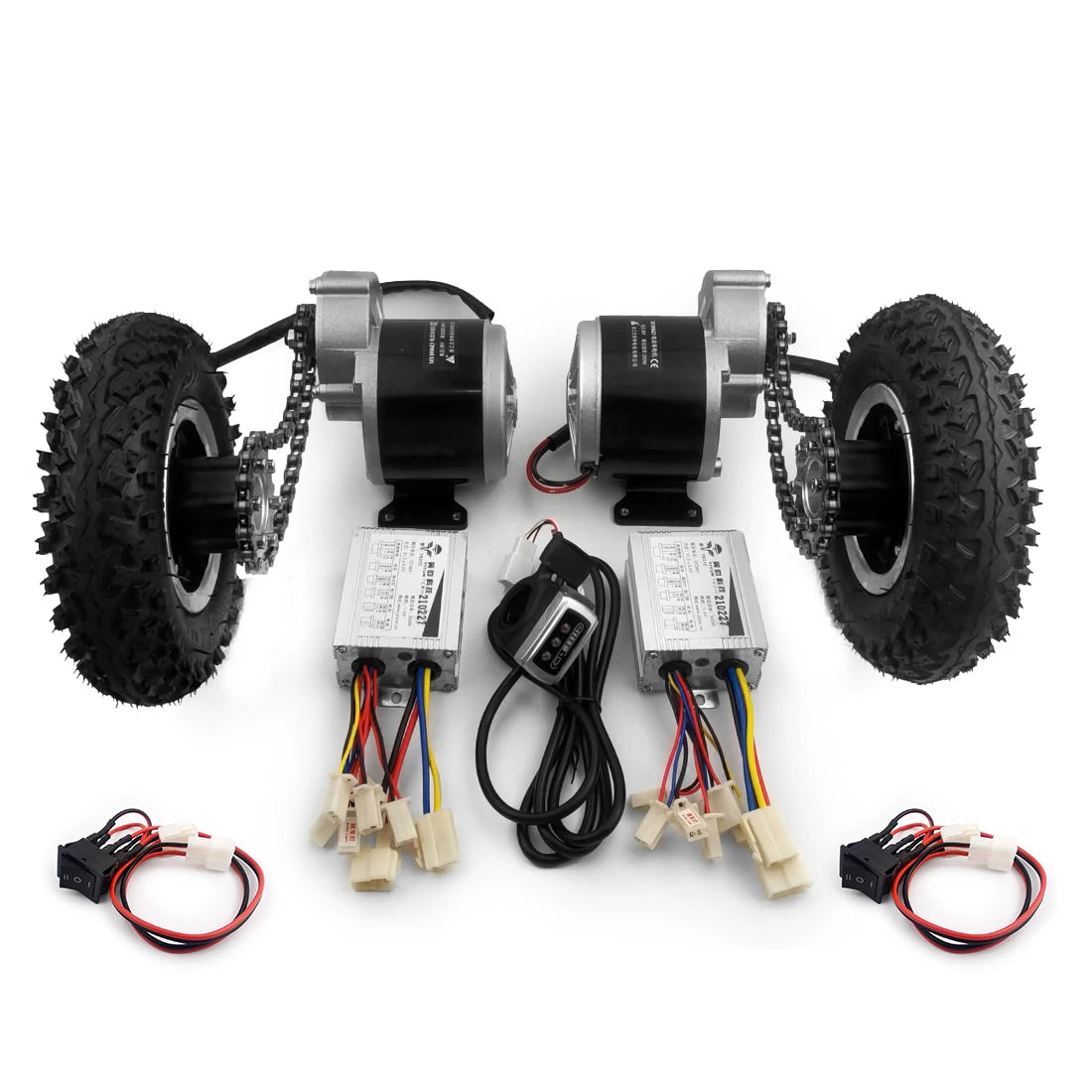 350W Dual Drive Electric Cart Conversion Kit Easy Carry 200kg 8 Inch Wheel Set for DIY Electrical Pull Barrow Trolley Capacity