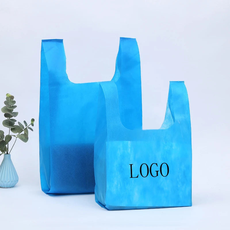 Wholesale Non Woven Vest Environmental protection Bag Handbag Fruit Bag Supermarket Packing Shopping Bag