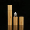 5ml 10ml Eco Friendly Bamboo Lid Essential Oil Roll on Bottle with Bamboo Cap steel Ball