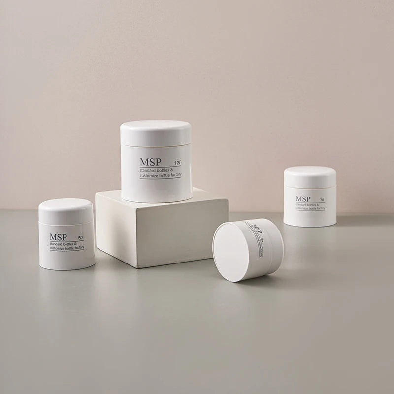 Stock Good Quality PP Cream Plastic Cosmetic Jar Empty White Color 30ml 50ml 70ml 120ml Simple Face Lotion Bottle