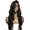 Virgin European Human Hair Lace Front Wig Natural Hairline Black Women Natural Wave Transparent HD Lace 150% Density