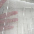 Window Sheer Curtain Fabric 100% Polyester Linen Stripe Style Tulle Fabric