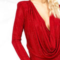 Red Luxury Elastic Crystal Mesh Fabric Haute Rhinestone Heavy Beaded Fabric
