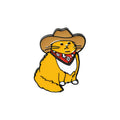 Cowboy Cats Pin Custom Funny Animal Hat Brooches Shirt Lapel Bag Cute Badge Cartoon Kitten Enamel Casting Metal Pin