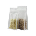 Custom Eight-Side Seal Clear Transparent Stand-up Pouch Flat Bottom Food Grade Zipper Sugar Pet Food Made PE PP Plastic