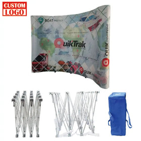 Light Weight Aluminum Curved Magnetic Pop-Up Banner Display with Tension Fabric-TOUTO TTO-LW for Trade Show Exhibitions