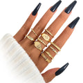 10Pcs/Set Fashion Gold Ring Set for Women Jewelry