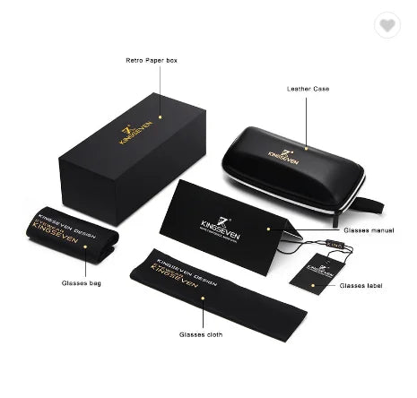 KINGSEVEN Hot Selling Glasses Men Box Custom Logo Leather Case Sun Glasses for Men