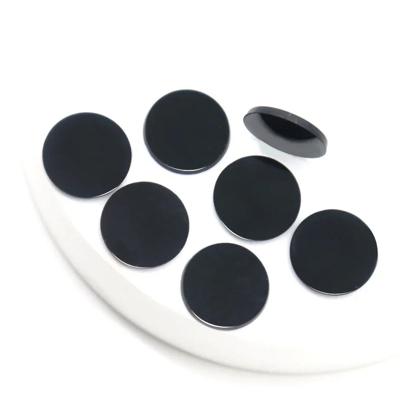 Natural Stone Carved Black Onyx Flat Agate 1mm Discs Carnelian Slices REIKI Gemstone Home Decoration