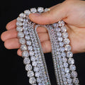 Fine Jewelry 3mm-10mm Classic 925 Sterling Silver VVS Moissanite Diamond Cluster Tennis Chain Necklace for Men Women MegaBDM