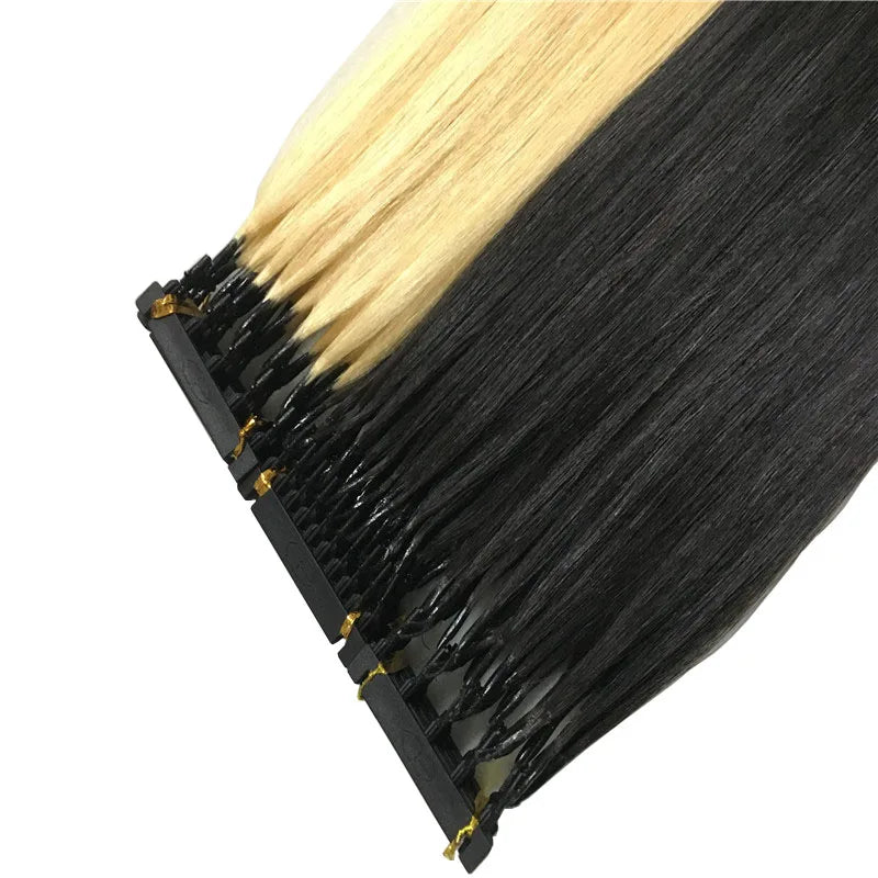 Factory Wholesale Price 6D Straight Cuticle Aligned Virgin Hand-crocheted Black Natural Color Human Hair Extension 45cm