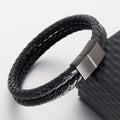 316 Steel Bangle Black Real Bracelet Thick Rope Simple Stainless Wrist Armband Jewelry Luxury Real Men Bracelet Leather Schmuck
