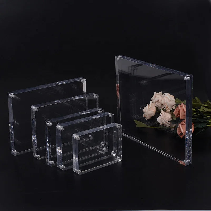 Double-sided Crystal Acrylic Magnetic Photo Frame 3 5 6 7 8 Inch Transparent Photo Frame Custom Wholesale