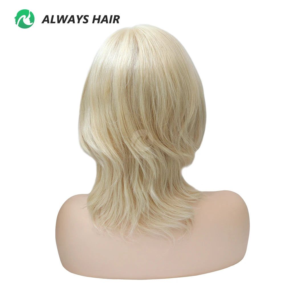 Wholesale Cheap Real 100% Human Hair Wigs White Women Vendors European Virgin Hair Natural Straight Wig