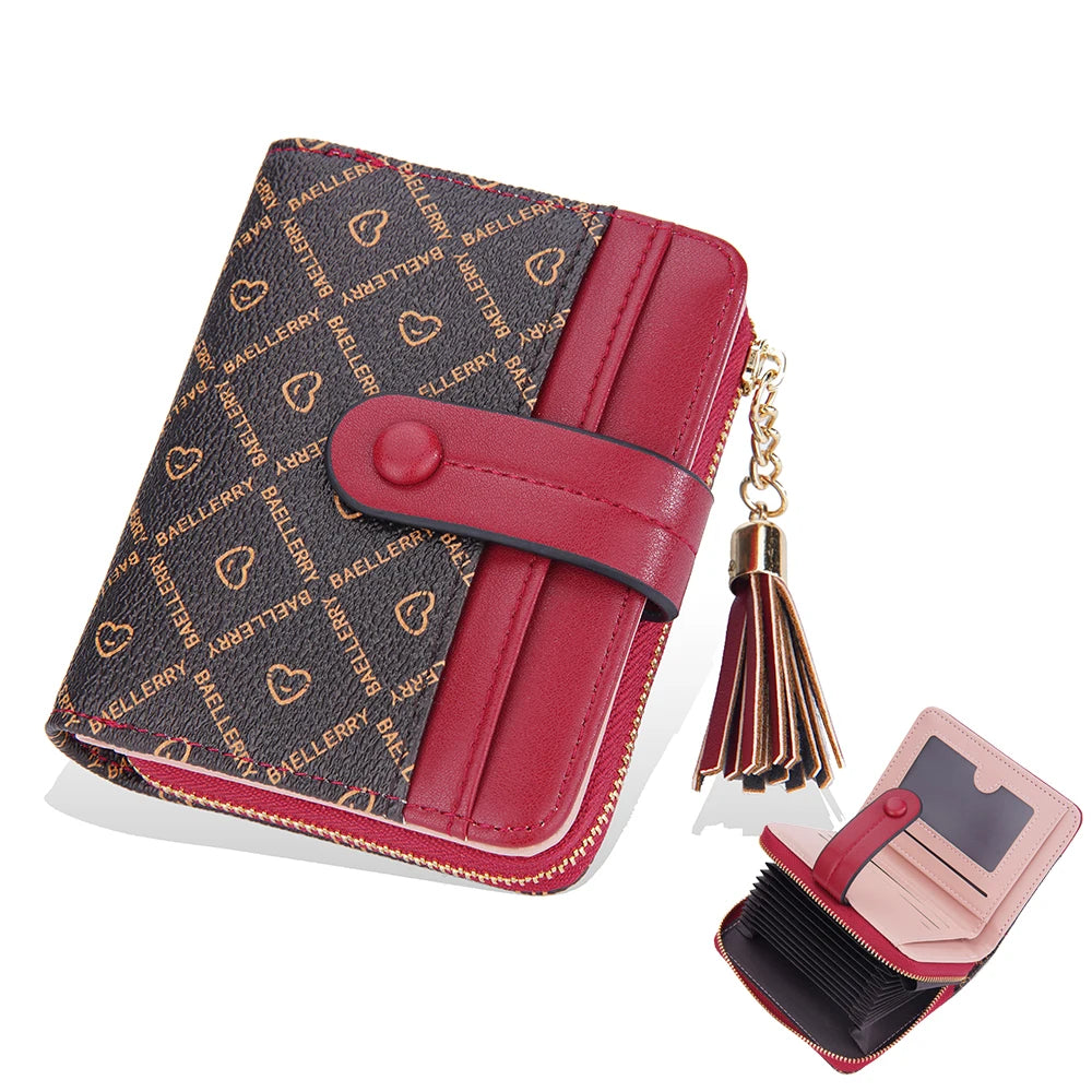 Baellerry 2023 New Style Fashion PU Leather Organ Style Short Zipper Card Wallet for WomenLady Card Holder Case Bag Wholesale