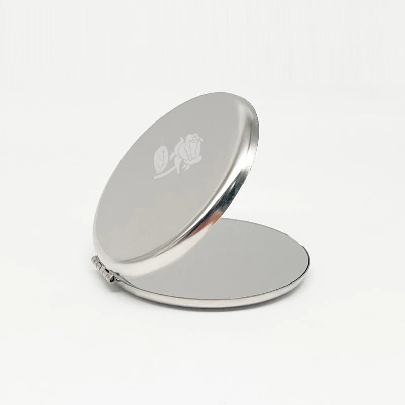 Free Custom logo Private Label Mini Square Makeup Mirror Round Circle Stainless Steel Factory Wholesale Makeup Beauty Mirror