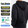 High Quality Custom Colorful Diamond Cotton Fleece Pullover Men Sweatshirts Heavyweight Rhinestone Embellished Hoodies