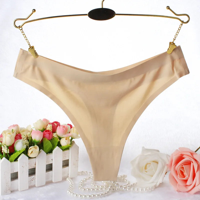 Factory Wholesale Women Comfortable  Lady Underwear Spandex Seamless Ice Silk Underpants Customized Lady Underwear