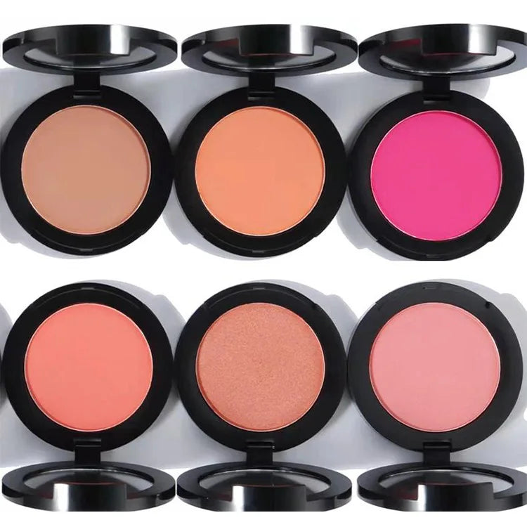 Makeup Wholesale 14 Color High Pigment Cheek Tint Blusher Long Wearing Black Case Pressed Powder Blush Palette